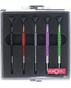 HOROTEC 01.020-B - Assortiment de 5 tournevis en aluminium