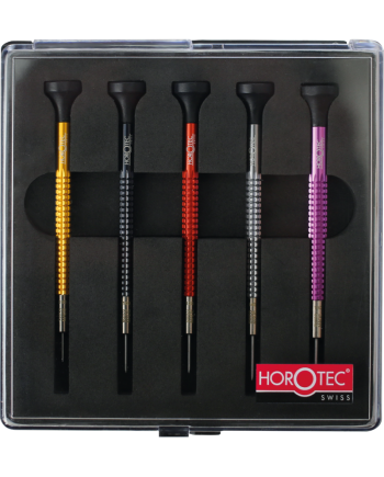 HOROTEC 01.020-D - Assortiment de 5 tournevis en aluminium