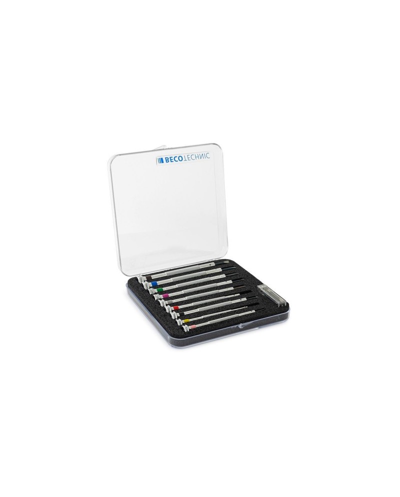 BECO - Coffret de 9 tournevis d'horloger avec mèches de rechange
