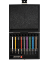 HOROTEC 01.020-E - Assortiment de 9 tournevis en aluminium avec mèches de rechange
