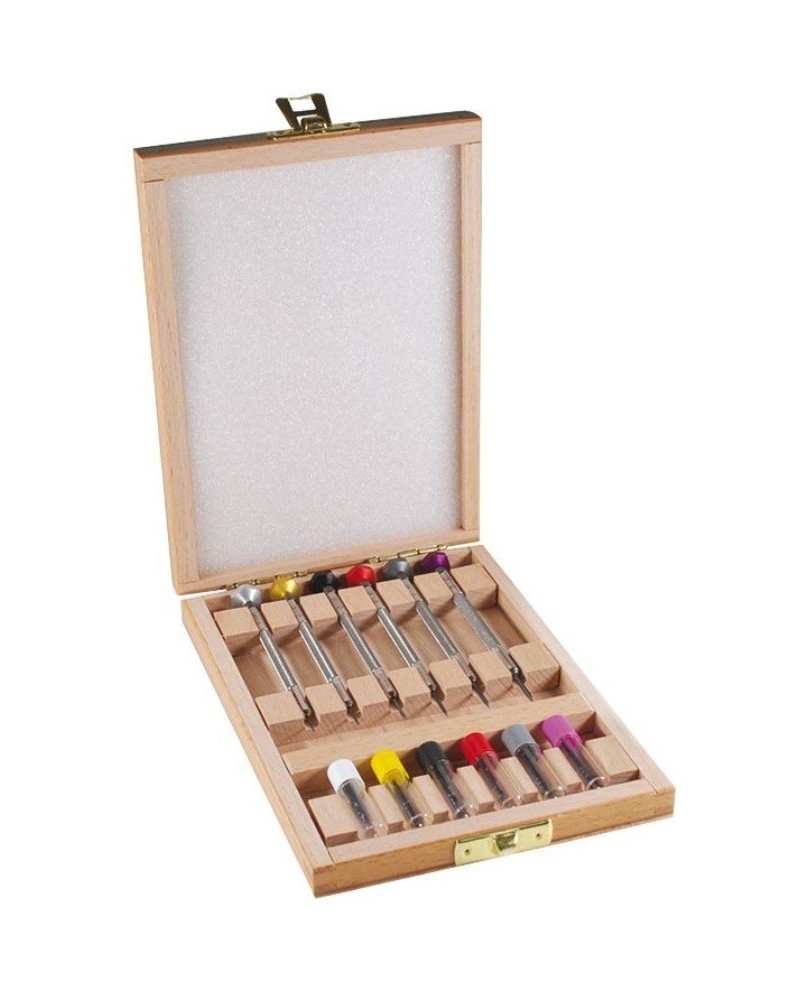 VOH 30.00798 - Coffret de 6 tournevis d'horloger avec mèches de rechange