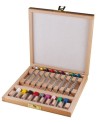 VOH 30.00799 - Coffret en bois de 9 tournevis d'horloger avec mèches de rechange