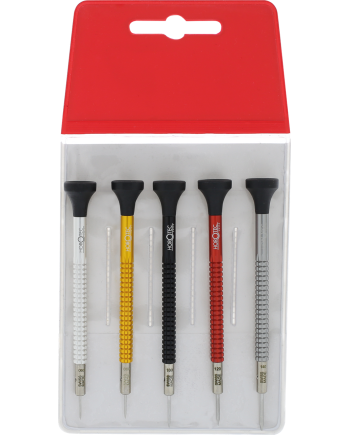 HOROTEC 01.020-H - Pochette de 5 tournevis d'horloger