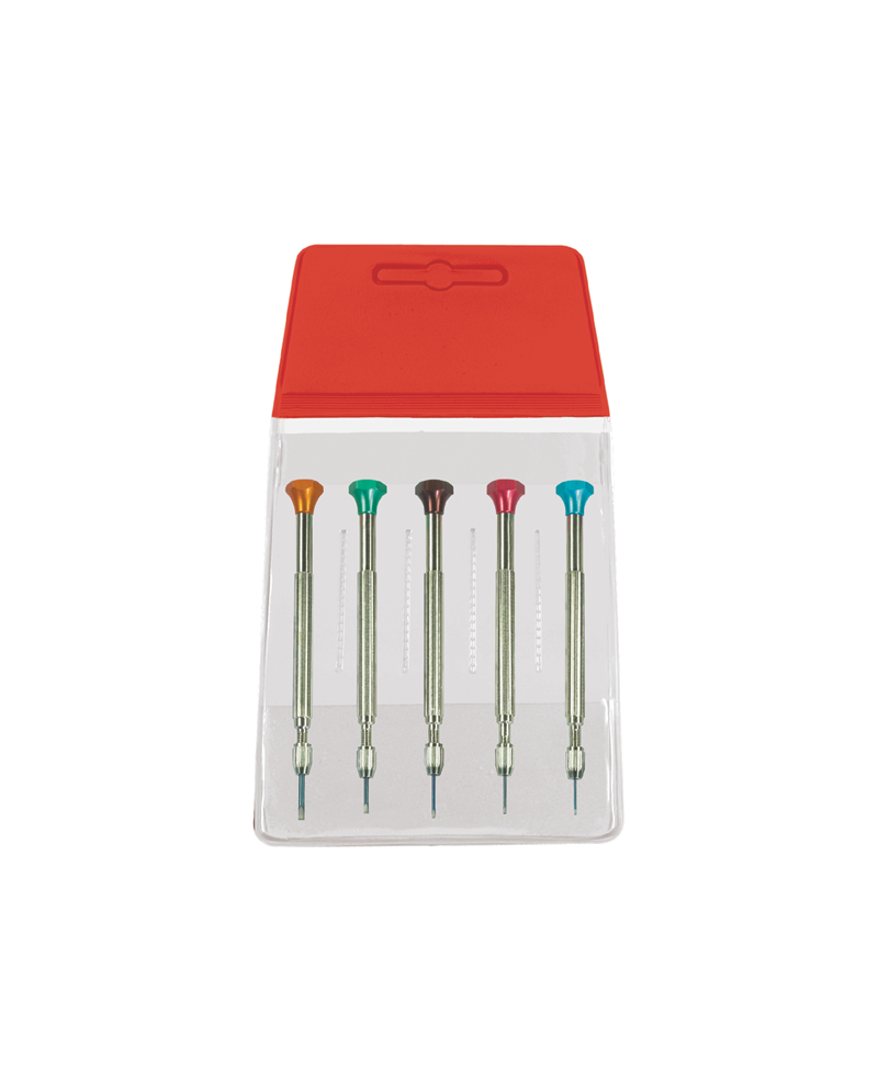 HOROTEC 01.225 - Pochette de 5 tournevis à mèche réversible