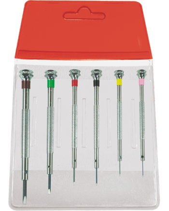 HOROTEC 01.013 - Pochette de 6 tournevis d'horloger