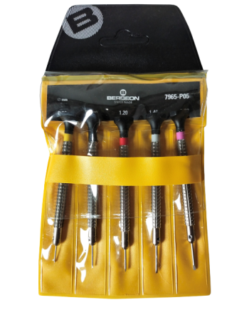 BERGEON 7965-P05 - Pochette de 5 tournevis à profilé spécial