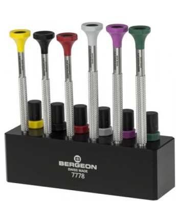 BERGEON 7778 - Socle avec 6 tournevis et tubes de mèches