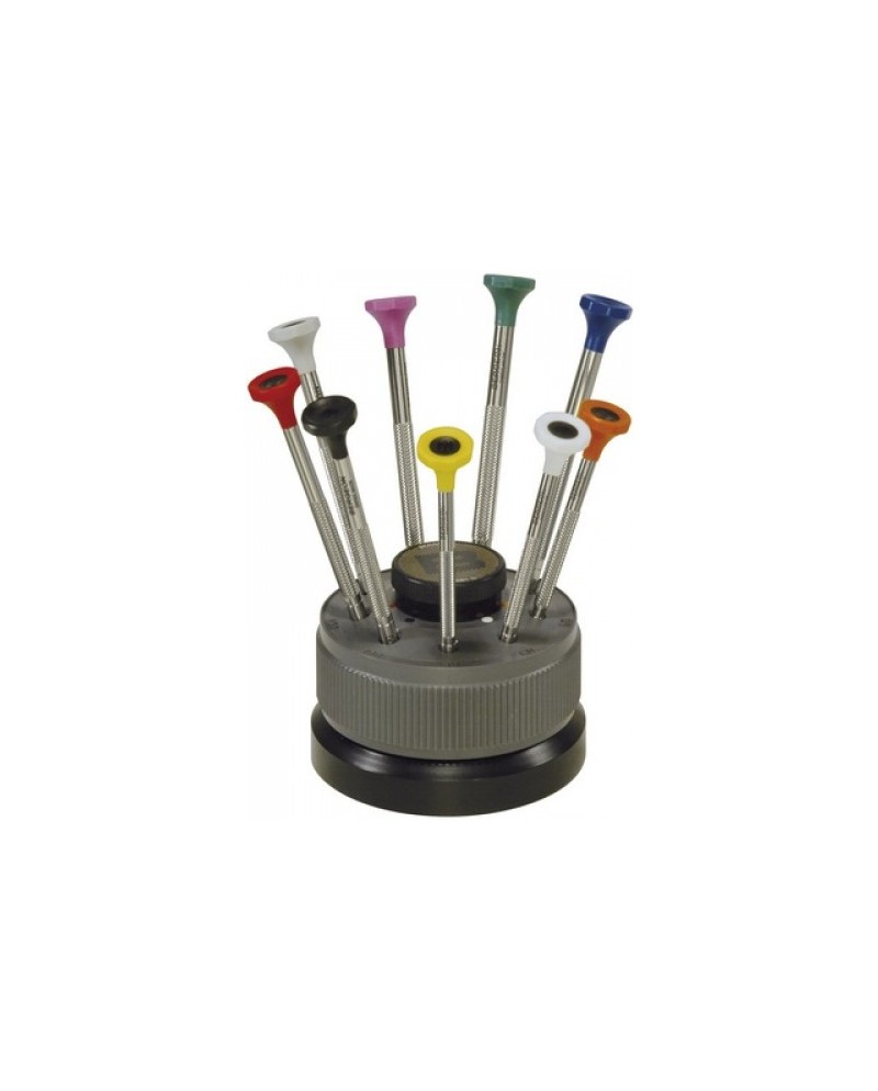 BERGEON 30081-S09 - Socle tournant avec 9 tournevis d'horloger