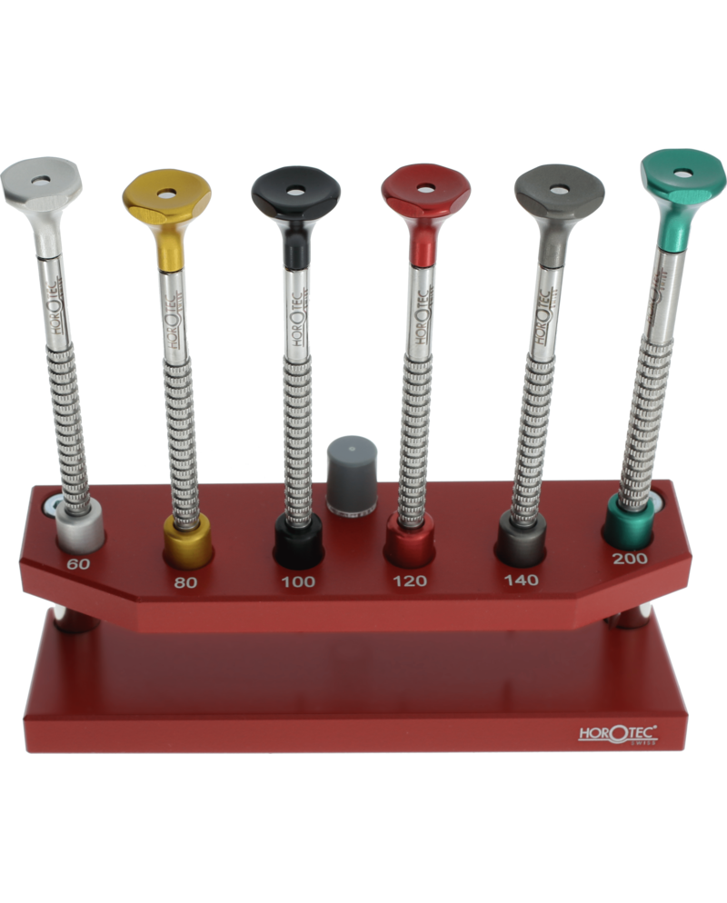 HOROTEC 01.218-D - Socle avec 6 tournevis d'horloger
