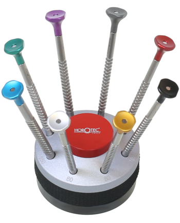 HOROTEC 01.218-C - Socle tournant avec 8 tournevis d'horloger