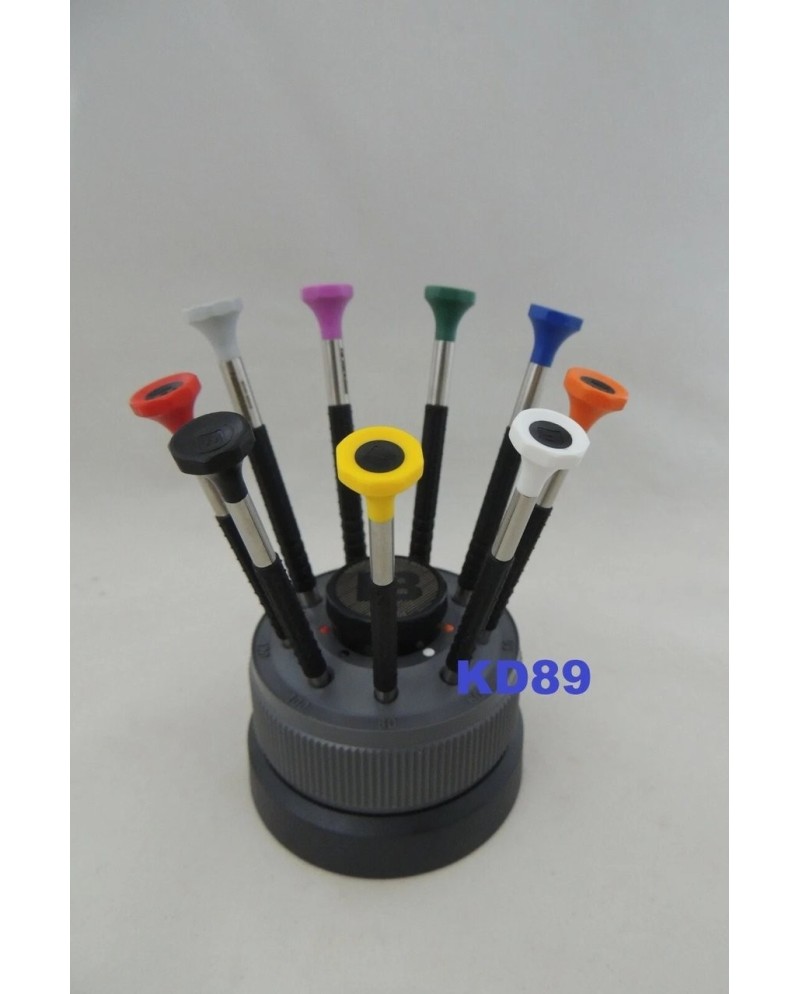 BERGEON 6899-S09 - Socle tournant avec 9 tournevis d'horloger