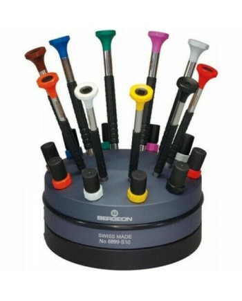 BERGEON 6899-S10 - Socle tournant avec 10 tournevis d'horloger