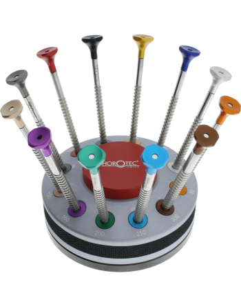 HOROTEC 01.218-E - Socle tournant avec 12 tournevis d'horloger