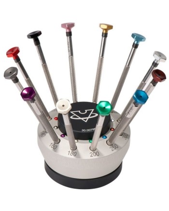 VOH 30.00788 - Socle tournant avec 12 tournevis d'horloger