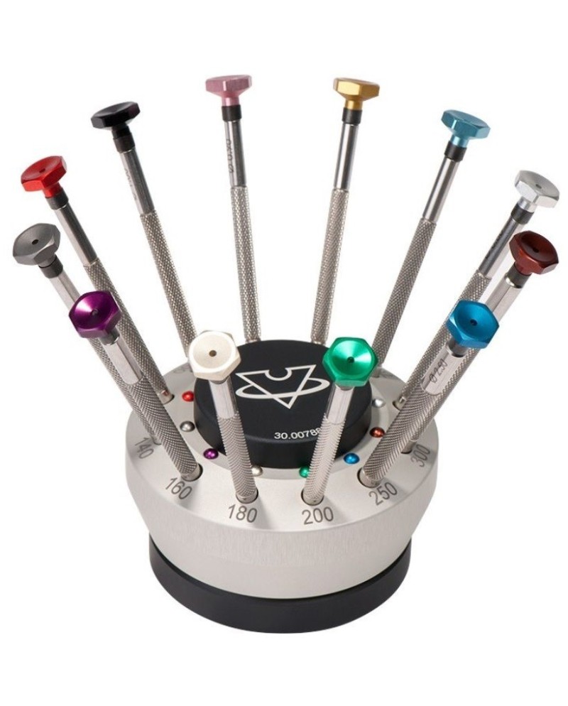 VOH - Socle tournant avec 12 tournevis d'horloger