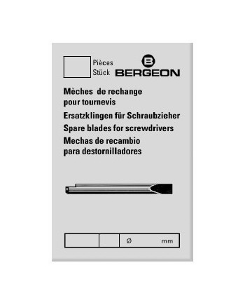 BERGEON - Mèche de tournevis en acier inox durci 54 HRC
