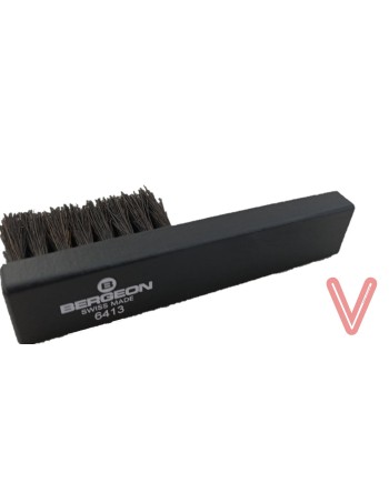 BERGEON 6413 - Petite brosse en crin avec manche en bois