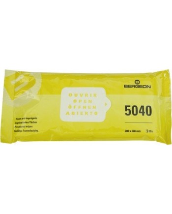 BERGEON 5040 - Tissus pré-imprégnés à l'éthanol 70% (paquet de 30)