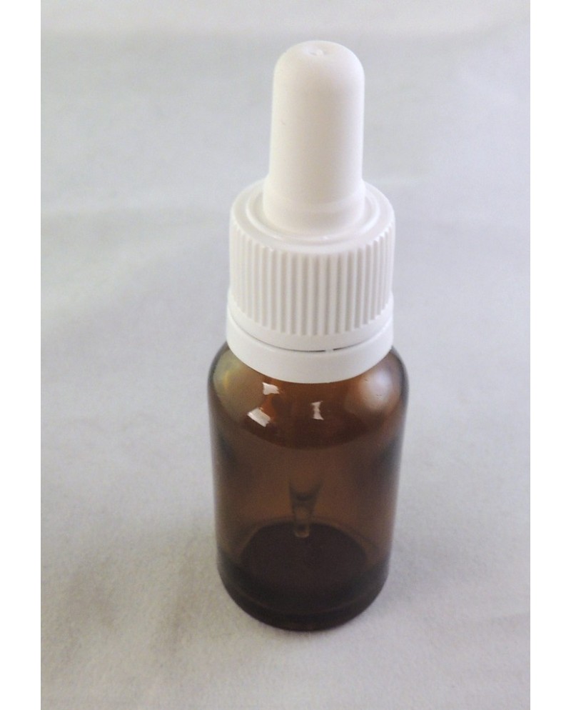 Flacon en verre hermétique avec bouchon pipette (5 ml ou 15 ml)