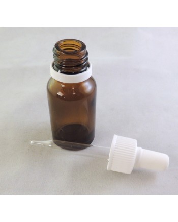 Flacon en verre hermétique avec bouchon pipette (5 ml ou 15 ml)