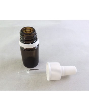 Flacon en verre hermétique avec bouchon pipette (5 ml ou 15 ml)