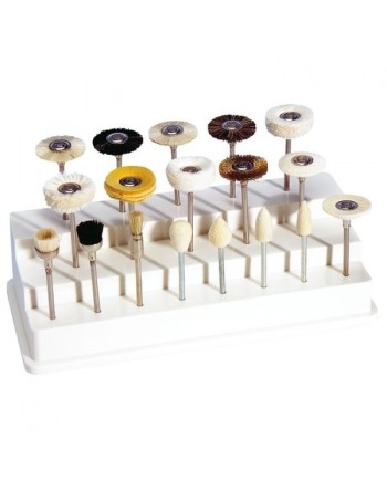 POLIRAPID - Ensemble de 18 brosses à polir avec support