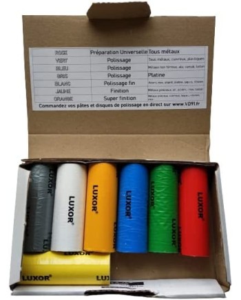 Assortiment des 7 pâtes à polir LUXOR