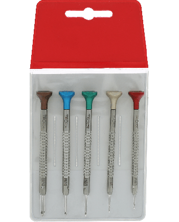 HOROTEC 01.418 - Assortiment de tournevis à mèche cruciforme Ø 1,20 à 3,00 mm lot de 5