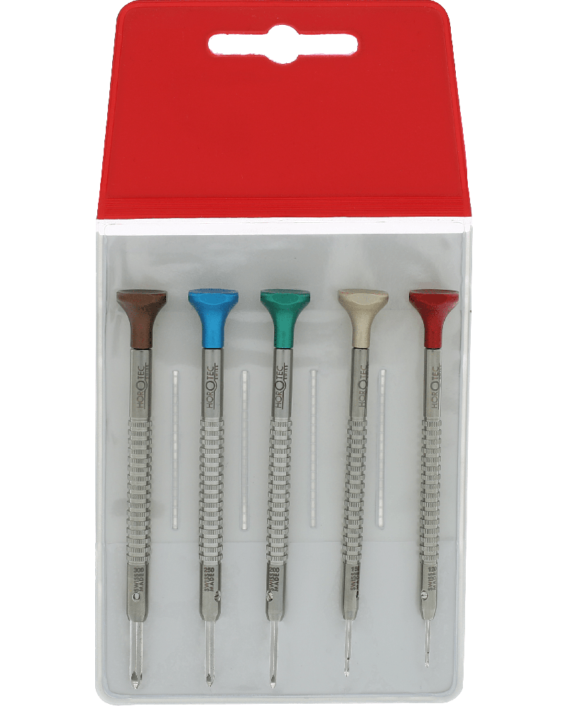 HOROTEC 01.418 - Assortiment de tournevis à mèche cruciforme Ø 1,20 à 3,00 mm lot de 5