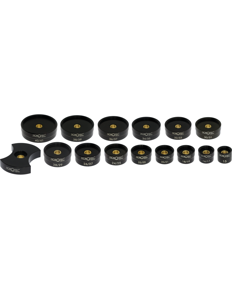 HOROTEC 06.522 - Assortiment de tasseaux réversibles pour verres Ø 15 à 45 mm