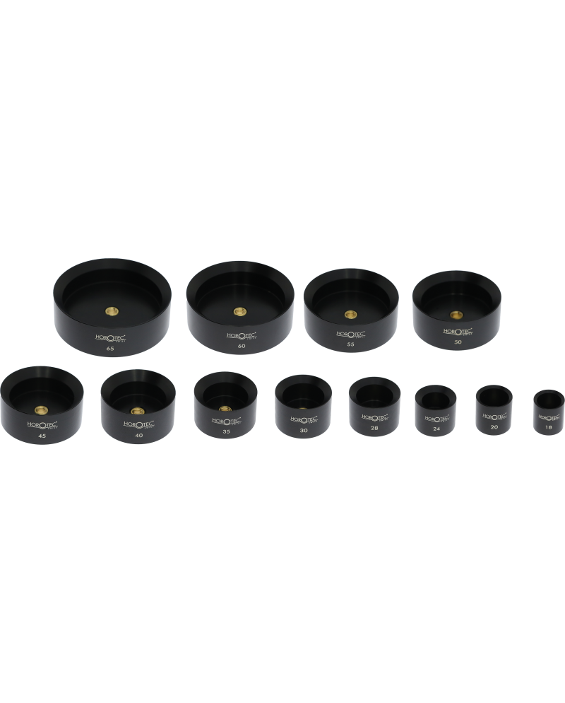 HOROTEC 06.526 - Assortiment de tasseaux réversibles pour verres bombés Ø 18 à 65 mm