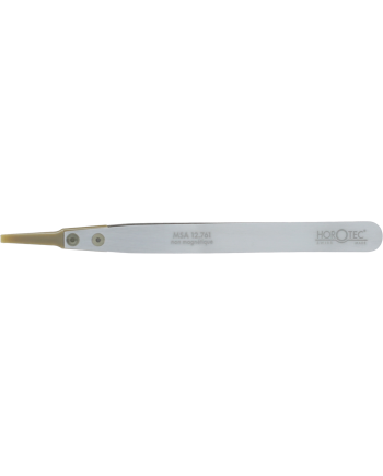 HOROTEC 12.761 - Brucelles aluminium embouts PEEK pointes larges carrées