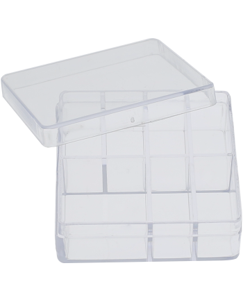 HOROTEC 17.571 - Boîte plastique carrée 7 compartiments transparente