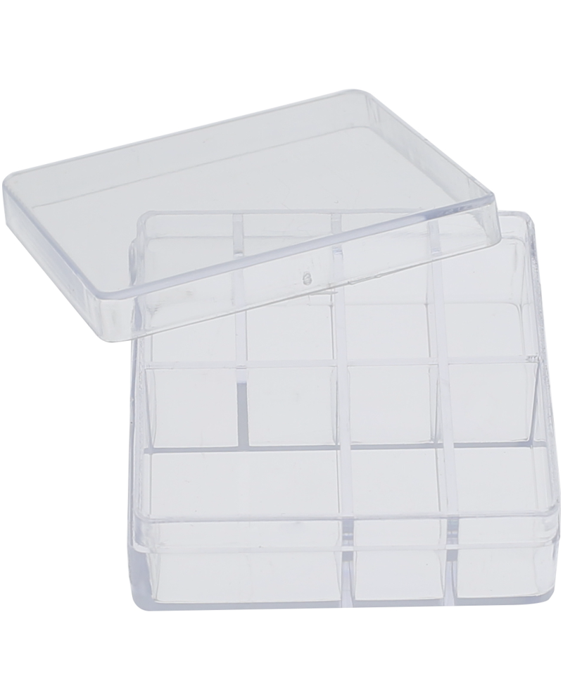 HOROTEC 17.571 - Boîte plastique carrée 7 compartiments transparente