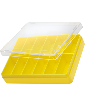 HOROTEC 17.523 - Boîte plastique empilable 12 cases fond jaune