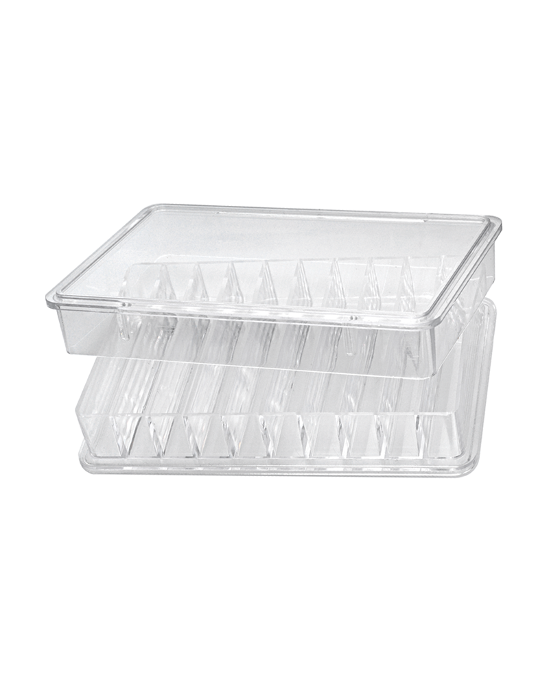 HOROTEC 17.509 - Boîte plastique empilable 10 cases transparente