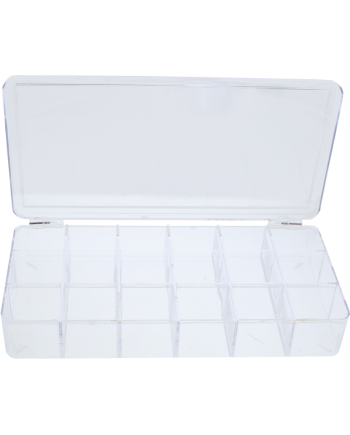 HOROTEC 17.579 - Boîte plastique 18 cases transparente