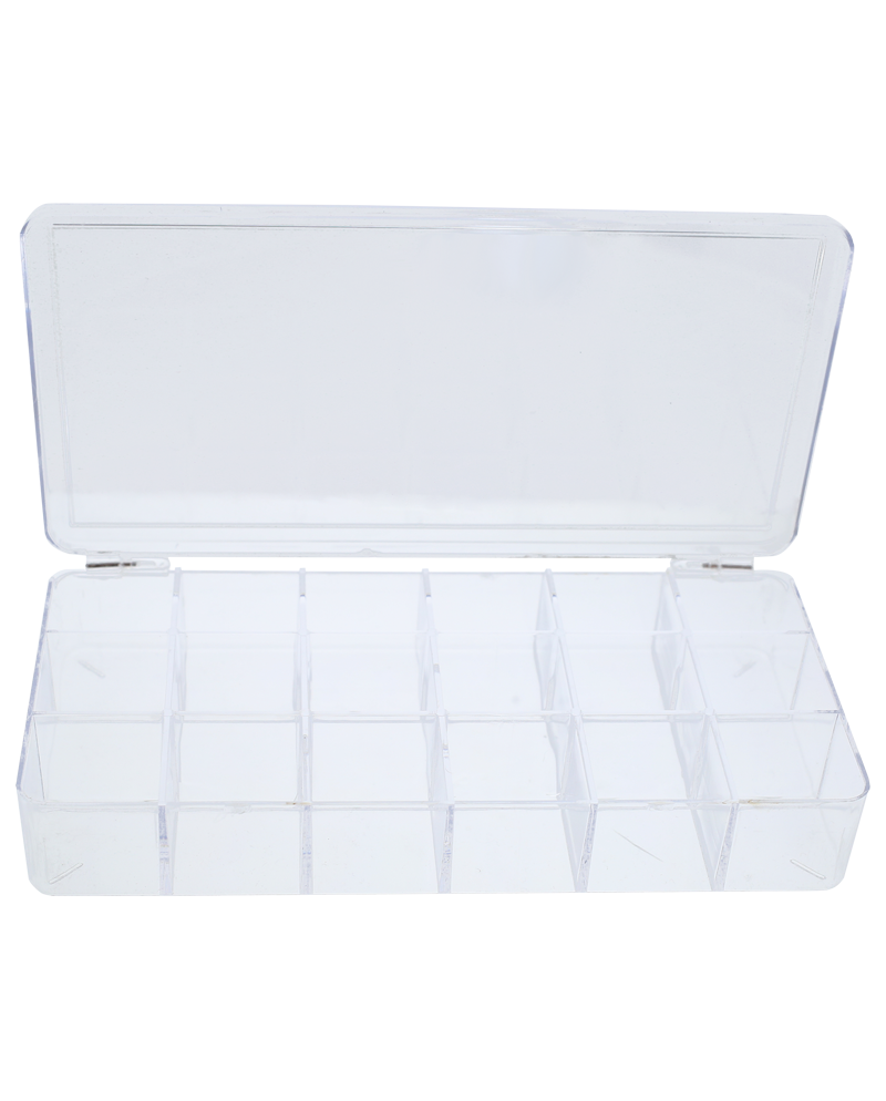 HOROTEC 17.579 - Boîte plastique 18 cases transparente