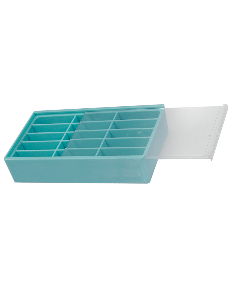 HOROTEC 17.512 – Boîte de rangement 15 cases avec couvercle coulissant