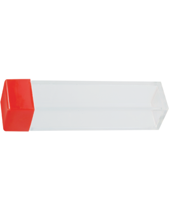 HOROTEC 17.537 - Tubes en plastique carrés avec fond transparent et couvercle rouge