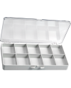 HOROTEC 17.566 – Boîte de rangement grise 10 cases avec couvercle transparent