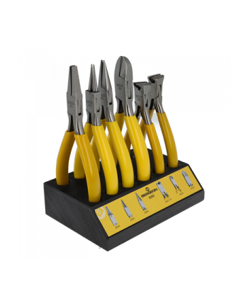 BERGEON 6283 et 6283-D - Assortiments de 6 pinces sur socle bois