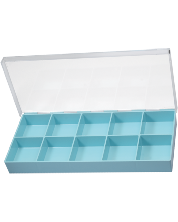 HOROTEC 17.515 – Boîte 10 cases avec couvercle à charnière
