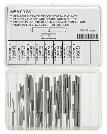 HOROTEC MSA99.251 - Assortiment de tubes et goupilles avec encoche centrale