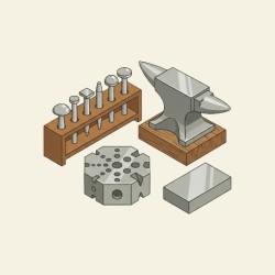 Enclumes, tas, plaques à trous