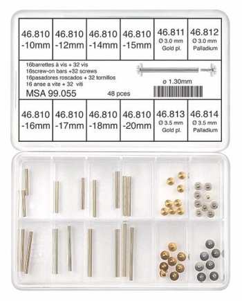 Assortiment de barrettes à vis, maillechort - HOROTEC