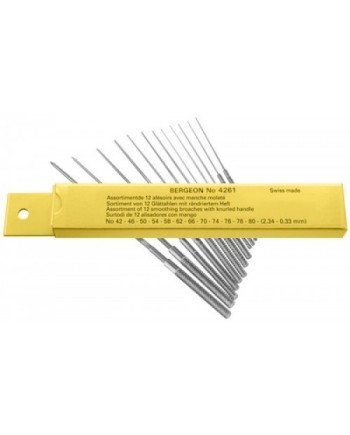 BERGEON 4261-P – Assortiment de 12 alésoirs en tube avec manches en PVC gris, Ø 0,30 – 2,30 mm