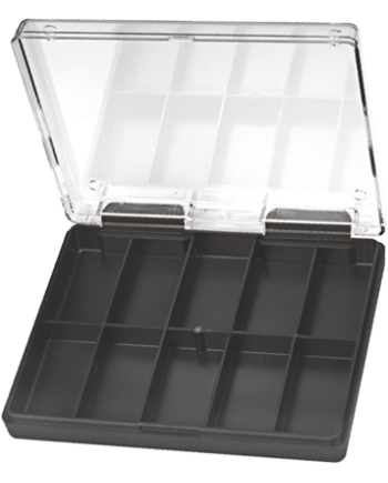 HOROTEC 17.567 – Boîte empilable 10 cases avec couvercle transparent